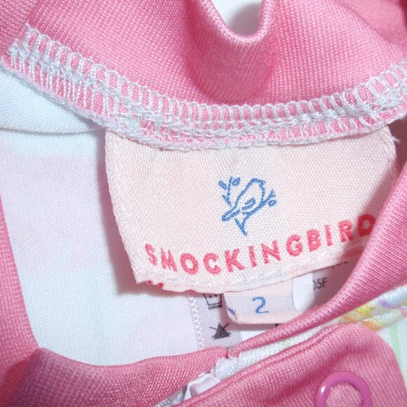 Smocking Bird Dinosaurs Girls Pink Shortie Short Sleeve Pajamas Zip Up 2t - Picture 5 of 11